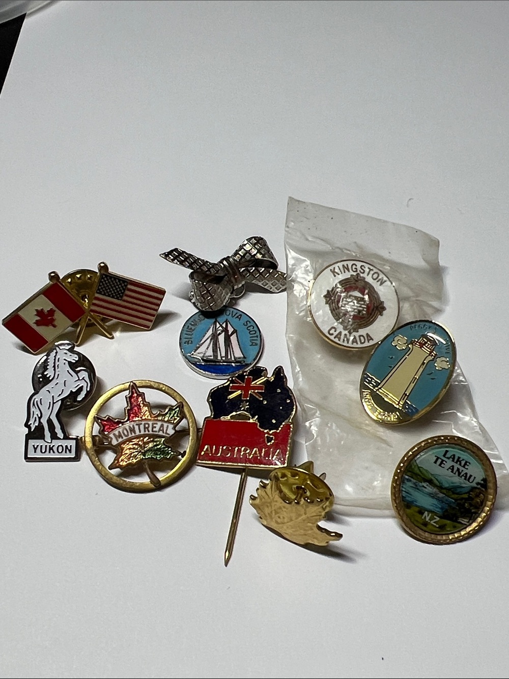 Vintage Multicolor Enamel Lapel Pin Collection (9) - Canada & Travel Motifs
